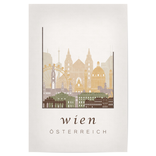 Poster 30x20 cm "Vienna skyline, rustic" artboxONE - Städte,Architektur,Städte / Wien