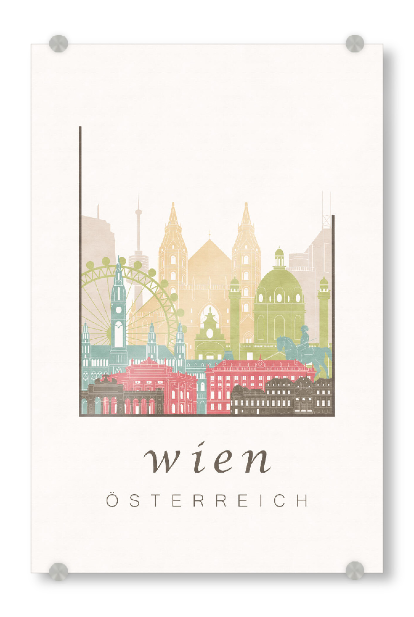 Acrylglasbild "Vienna skyline, pastel" artboxONE - Städte,Architektur,Städte / Wien