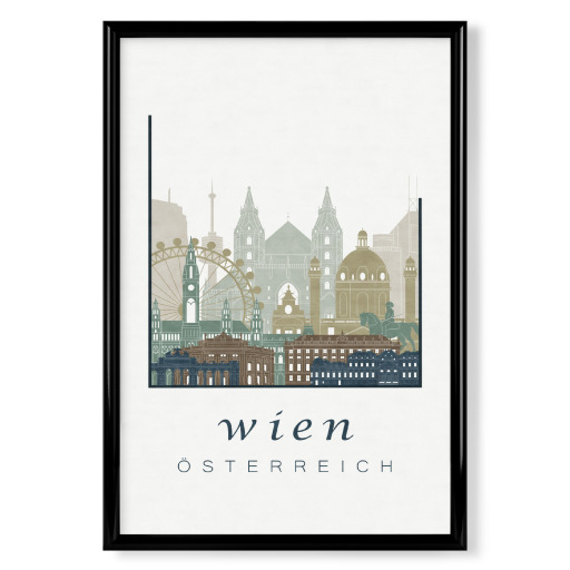 Vienna skyline light blue