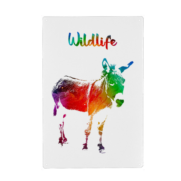 Holzbild "Junger Esel" artboxONE - Tiere - Tiere,Nutztier,Zoo,Wild,Kinder,Natur,Wildlife,Bunt,Esel