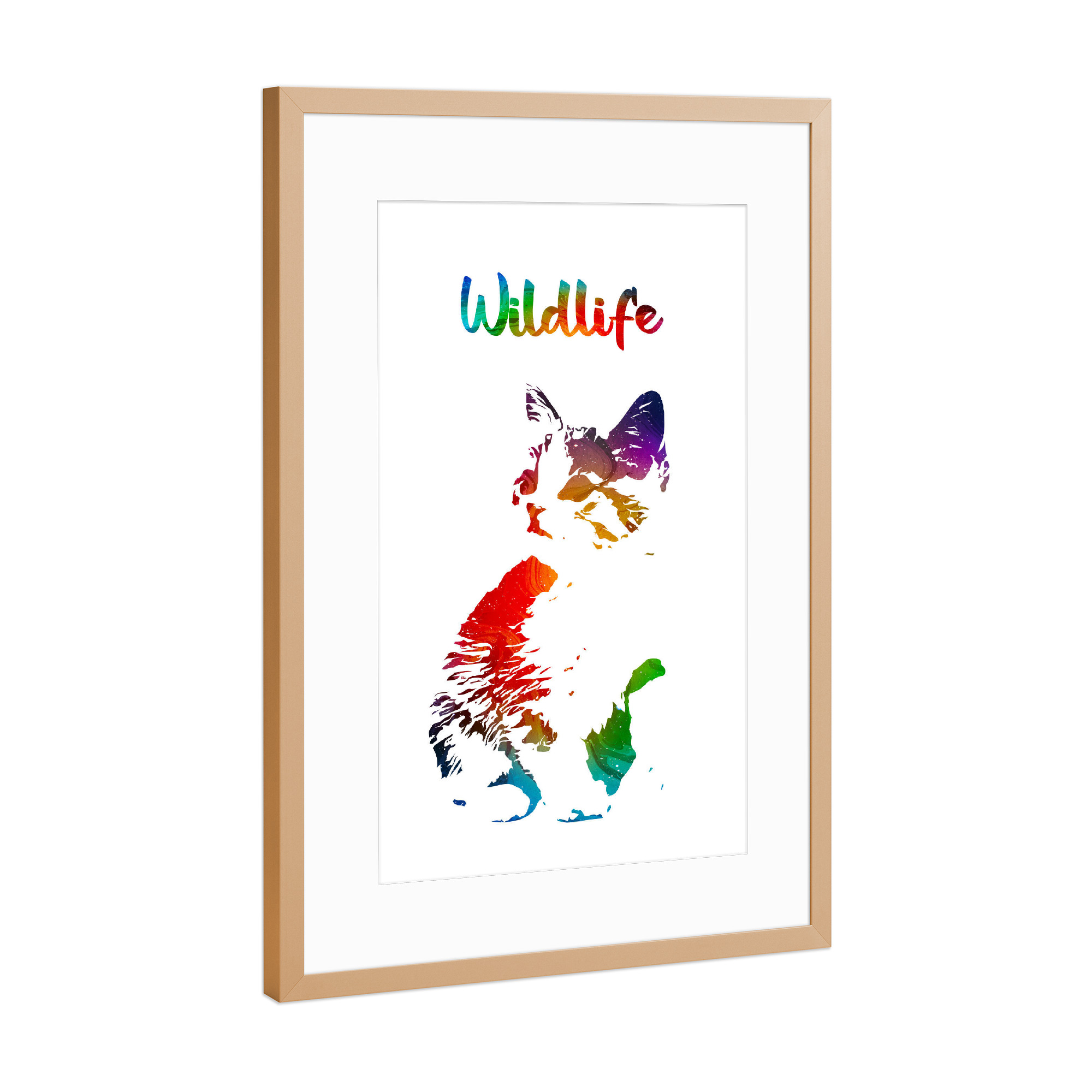Poster mit Rahmen Kupfer "Katzenjunges" artboxONE - Tiere - Tiere,Stubentiger,Wild,Kinder,Natur,Haustier,Bunt,Katze,Junges
