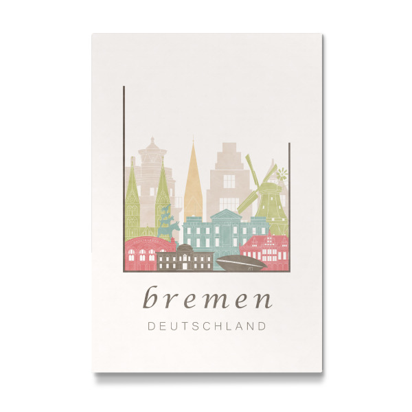 Galerie-Print "Bremen skyline, pastel" 30x20 cm artboxONE