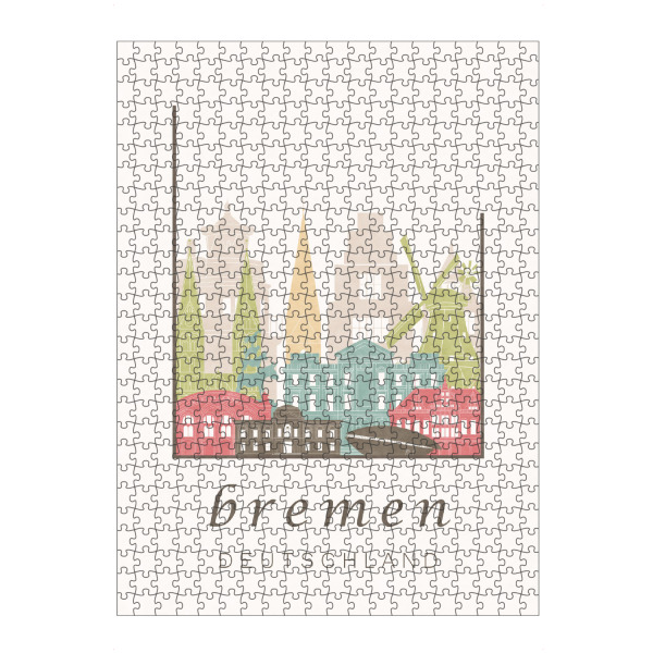 Puzzle Ravensburger "Bremen skyline, pastel" artboxONE - Städte,Architektur,Kartografie