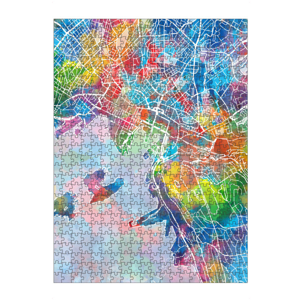 artboxONE Puzzle "Oslo map watercolor" artboxONE - Städte,Reise,Abstrakt,Kartografie