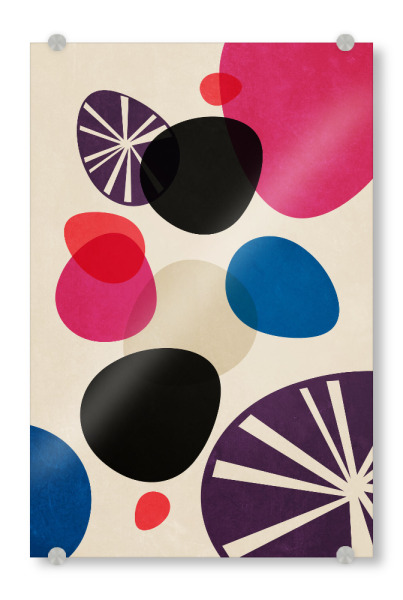 Acrylglasbild "Kieselsteine im Sand" artboxONE - Abstrakt - Natur,Wohnzimmer,Formen,Abstract,Bunt