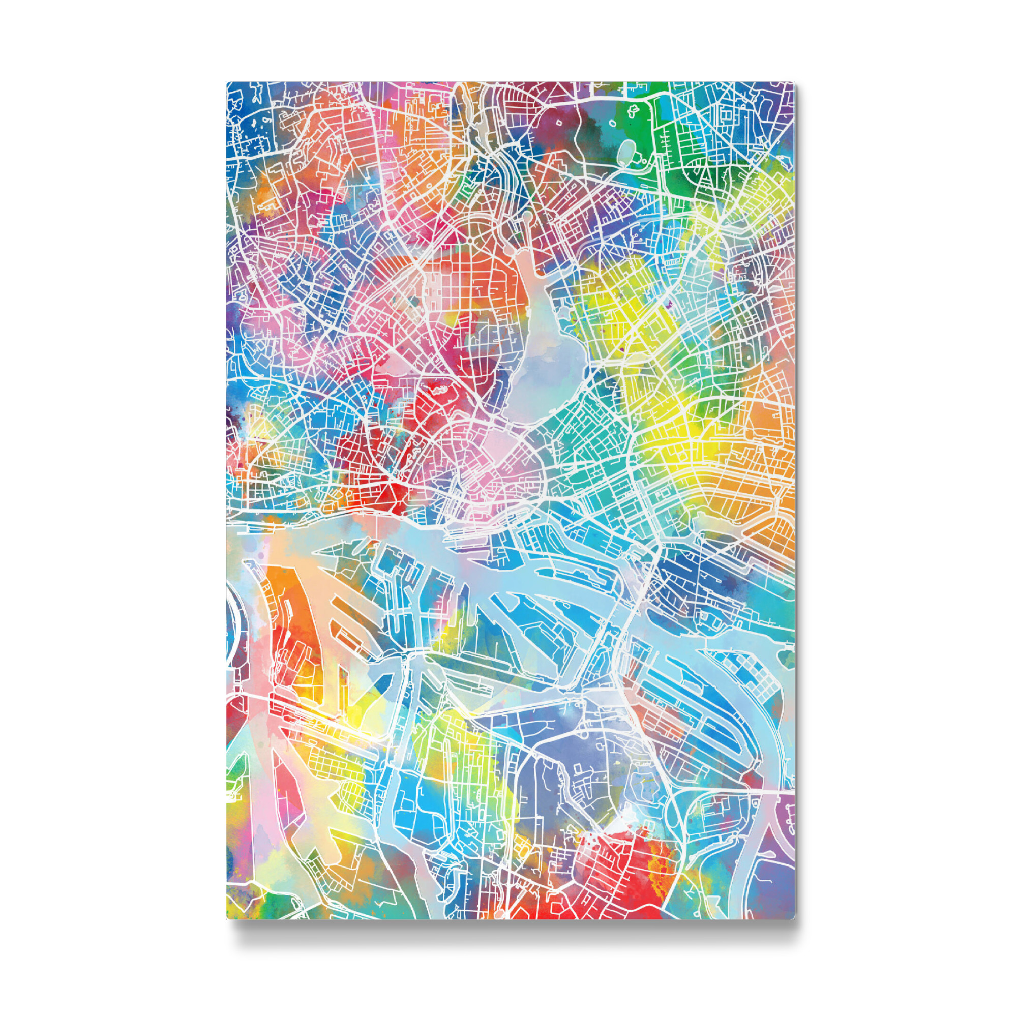 Galerie-Print "Hamburg map watercolor" 30x20 cm artboxONE