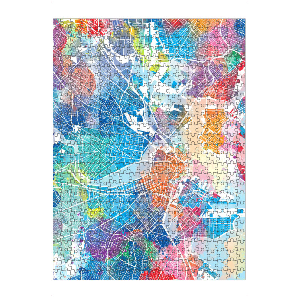 Puzzle Ravensburger "Boston map watercolor" artboxONE - Städte,Reise,Städte / Boston,Kartografie