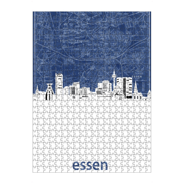 artboxONE Puzzle "Essen skyline map blue" artboxONE - Städte,Architektur,Kartografie