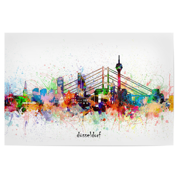 Poster 30x20 cm "Dusseldorf skyline artistic" artboxONE - Städte,Städte / Düsseldorf