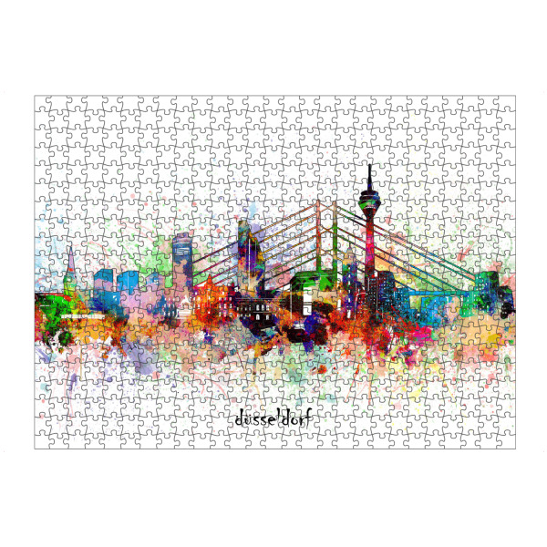 Puzzle Ravensburger "Dusseldorf skyline artistic" artboxONE - Städte,Städte / Düsseldorf