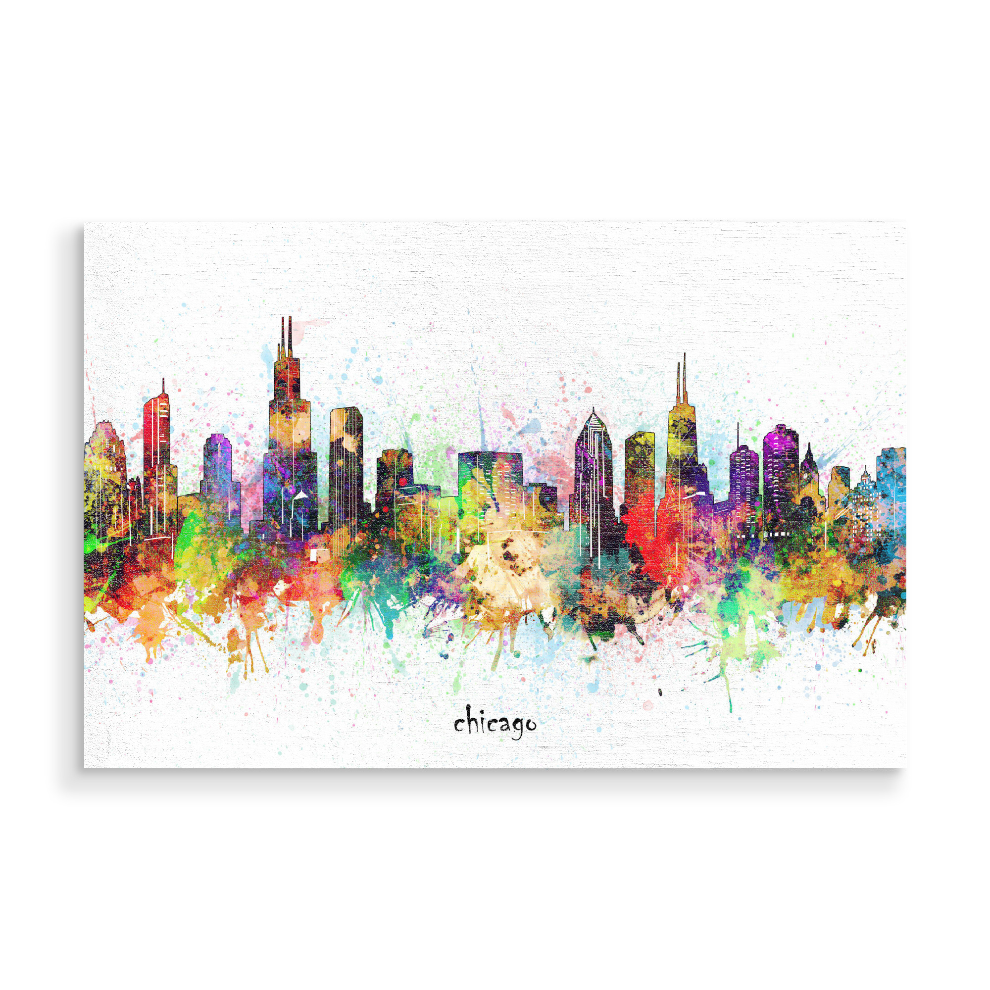 Holzbild "Chicago skyline artistic" artboxONE - Städte,Städte / Chicago