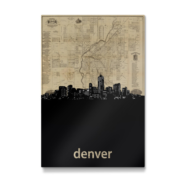 Galerie-Print "Denver skyline map" 30x20 cm artboxONE