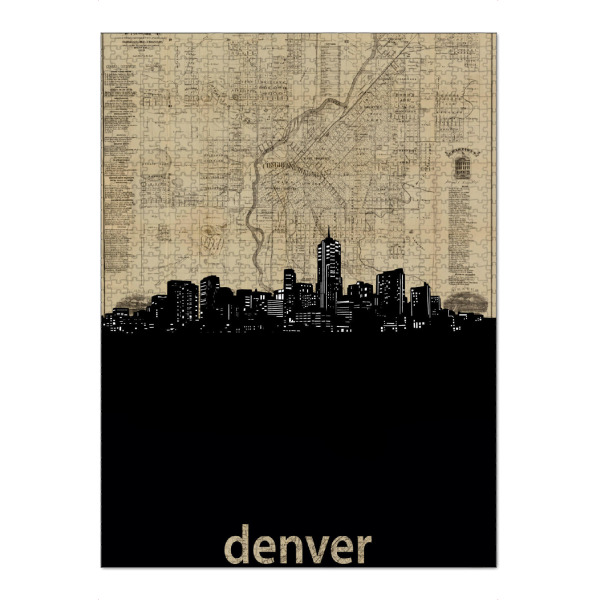 Puzzle Ravensburger "Denver skyline map" artboxONE - Städte,Reise,Architektur