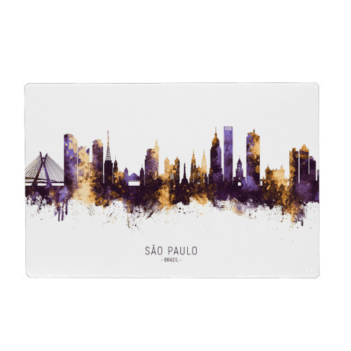 Sao Paulo Skyline PurpleGold