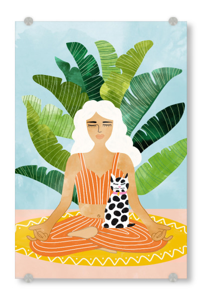 Acrylglasbild "Meditation With Thy Cat" artboxONE - Natur,Tiere,Menschen,Fashion