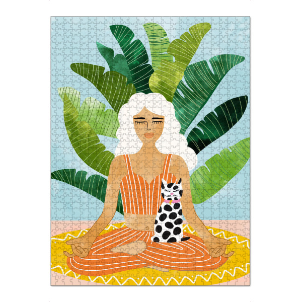 Puzzle Ravensburger "Meditation With Thy Cat" artboxONE - Natur,Tiere,Menschen,Fashion