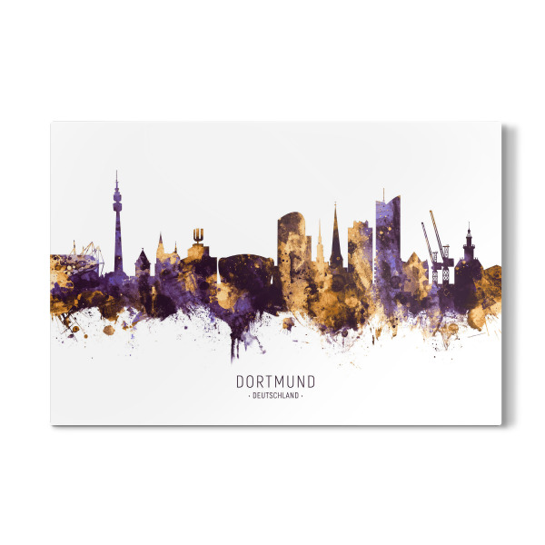 Galerie-Print "Dortmund Skyline PurpleGold" 30x20 cm artboxONE