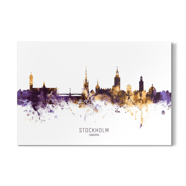 Galerie-Print "Stockholm Skyline PurpleGold" 30x20 cm artboxONE