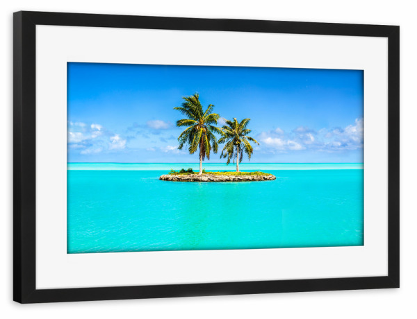 Poster mit Rahmen schwarz "Tropische Insel" artboxONE - Natur,Reise,Reise / Strand und Meer