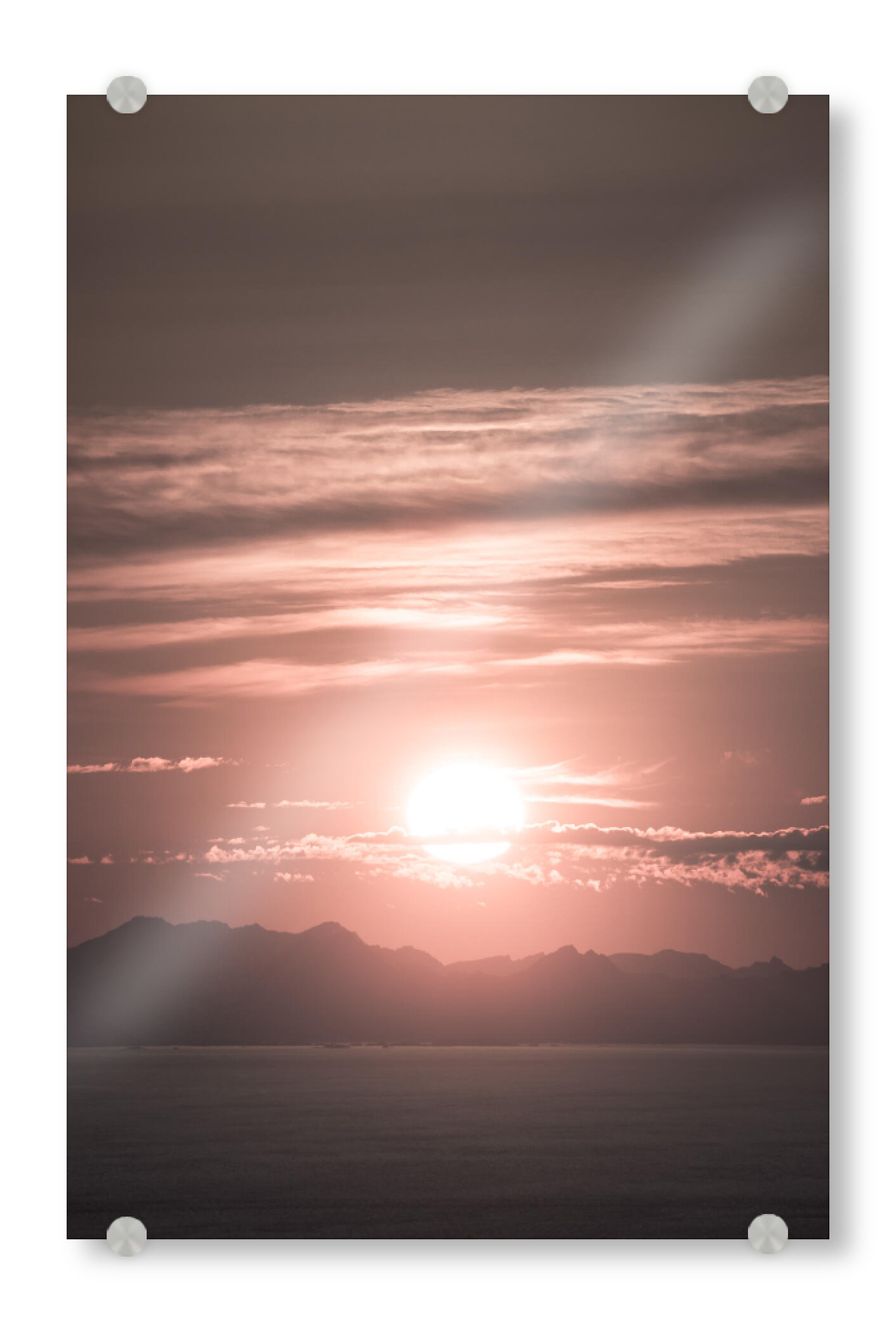 Acrylglasbild "Sun's rise" artboxONE - Natur - Sonnenaufgang,Lofoten,Norwegen,Himmel,Wolken,Stille