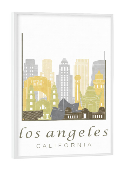 Poster mit weißem Rahmen "Los Angeles skyline desert" artboxONE - Architektur,Städte / Los Angeles