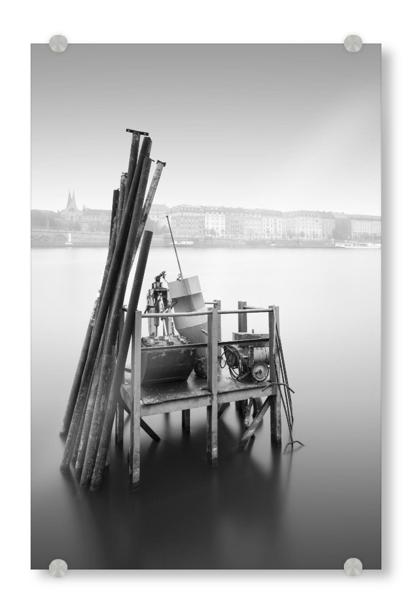 Acrylglasbild "Moldau in Prag" artboxONE - Städte,Schwarzweiß,Architektur,Reise / Strand und Meer,Städte / Prag