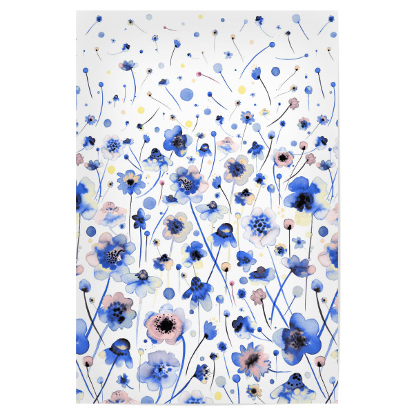 Poster 30x20 cm "Ink Flowers Degraded" artboxONE - Natur,Floral - Floral,Flower,Tiny,Elegant,Trendy,Sophisticated,Rose,Daisy,Ombre,Spring,Autumn