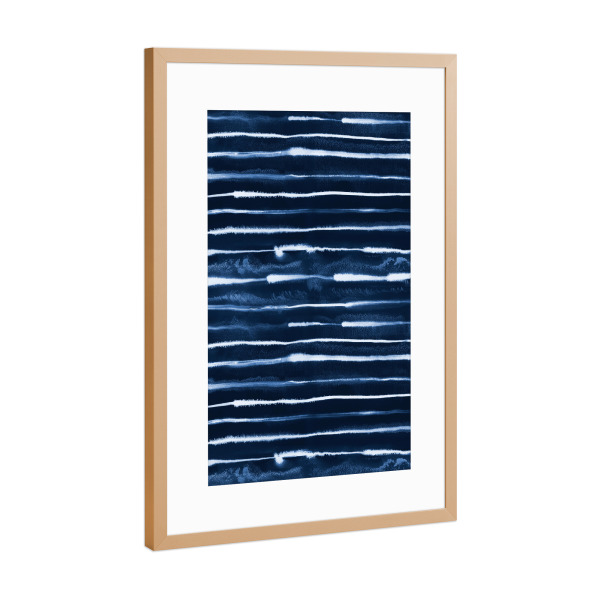 Poster mit Rahmen Kupfer "Electric Ink Lines Navy" artboxONE - Abstrakt,Geometrie