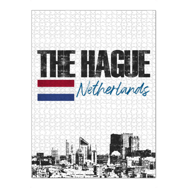 Puzzle Ravensburger "Den Haag Skyline minimalistisch" artboxONE - Städte,Schwarzweiß