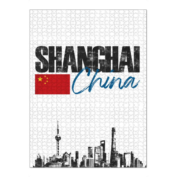 Puzzle Ravensburger "Shanghai Skyline minimalistisch" artboxONE - Städte,Schwarzweiß,Städte / Shanghai