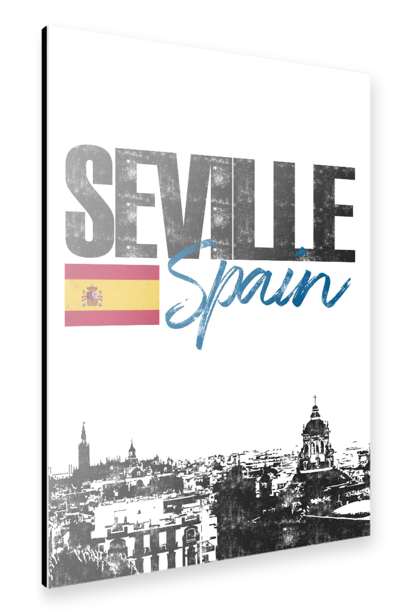 Alu-Dibond "Sevilla Skyline minimalistisch" 75x50 cm artboxONE