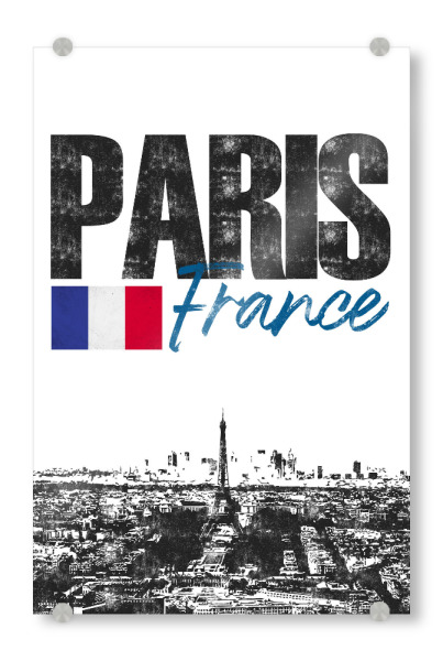 Acrylglasbild "Paris Skyline minimalistisch" artboxONE - Städte,Schwarzweiß,Städte / Paris