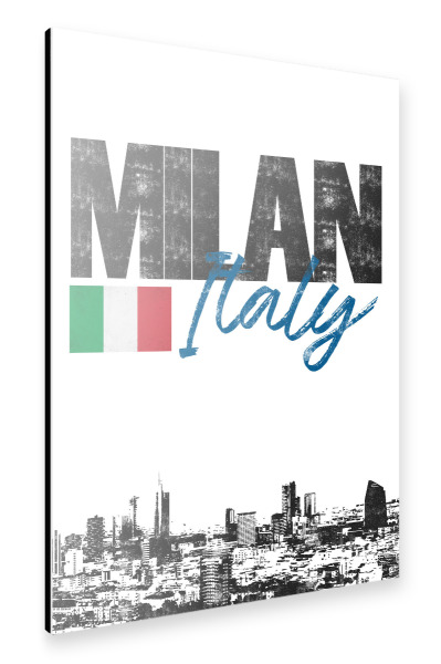 Alu-Dibond "Mailand Skyline minimalistisch" 30x20 cm artboxONE