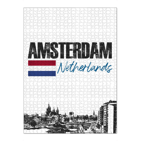 Puzzle Ravensburger "Amsterdam Skyline minimalistisch" artboxONE - Städte,Schwarzweiß,Städte / Amsterdam