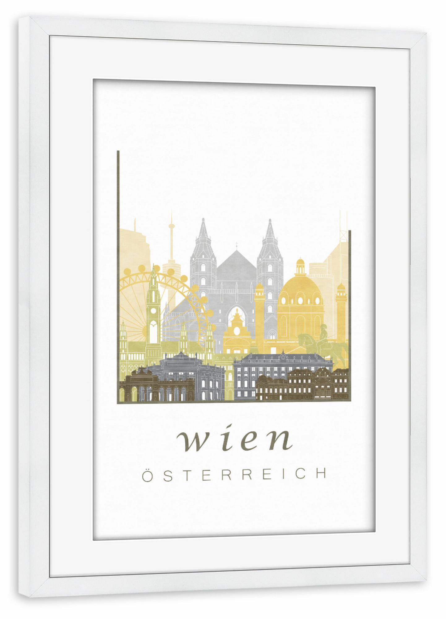 Poster mit Rahmen weiß "Vienna skyline desert" artboxONE - Städte,Architektur,Städte / Wien