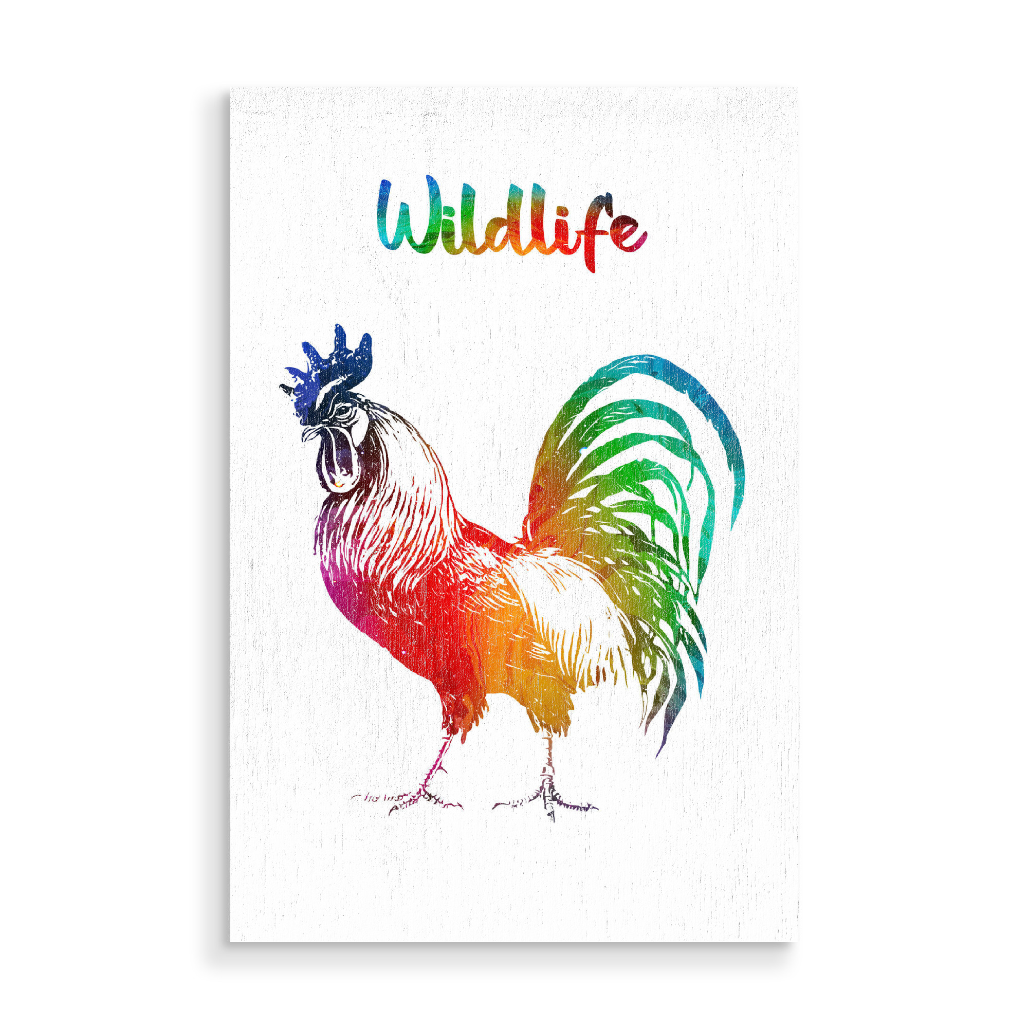 Holzbild "Stolzer Hahn" artboxONE - Tiere - Tiere,Zoo,Bauernhof,Wild,Kinder,Natur,Wildlife,Haustier,Bunt,Hahn