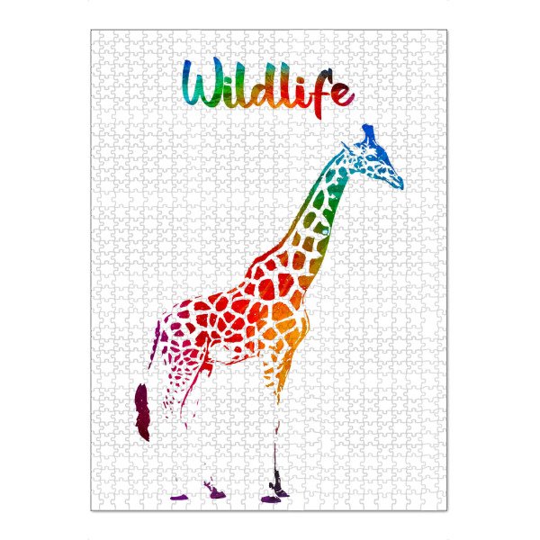 Puzzle Ravensburger "Giraffenkalb" artboxONE - Tiere - Tiere,Zoo,Wild,Kinder,Natur,Wildlife,Gehege,Afrika,Giraffe,Bunt - Bild tiere
