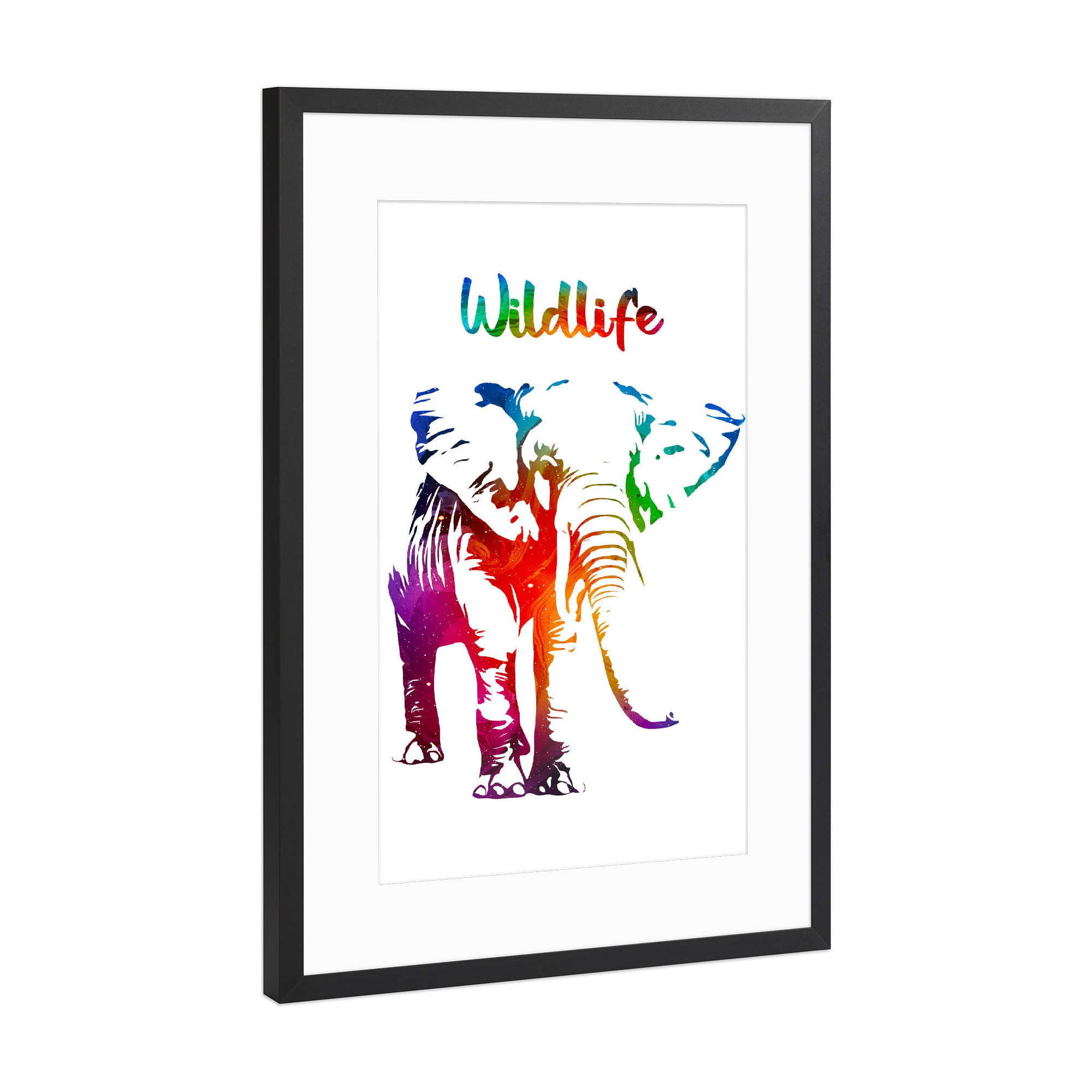 Poster mit Rahmen Schwarz (Metallic) "Elefantenbulle" artboxONE - Tiere - Tiere,Zoo,Wild,Kinder,Natur,Wildlife,Afrika,Asien,Elfenbein,Bunt,Elefant