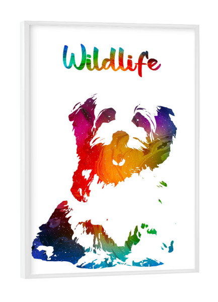 Poster mit weißem Rahmen "Hund - Kleiner Welpe" artboxONE - Tiere - Tiere,Zoo,Wild,Wald,Haustier,Kinder,Natur,Wildlife,Welpe,Bunt,Hund