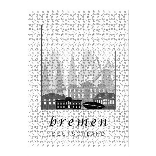 Puzzle Ravensburger "Bremen skyline black & white" artboxONE - Städte,Schwarzweiß,Architektur
