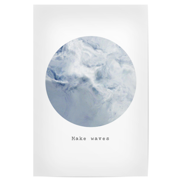 Poster 30x20 cm "Always make waves" artboxONE - Typografie,Natur,Reise / Strand und Meer