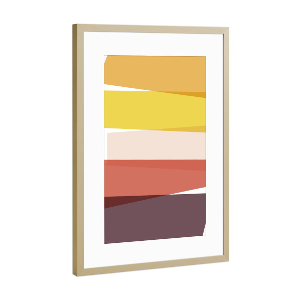 Poster mit Rahmen Gold "Herbst Grafik Blöcke" artboxONE - Abstrakt