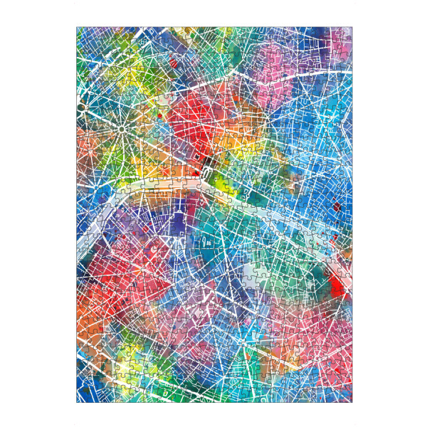 artboxONE Puzzle "Paris map watercolor" artboxONE - Städte,Reise,Abstrakt,Städte / Paris,Kartografie