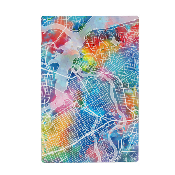 Metall Poster "Ottawa map watercolor" artboxONE - Städte,Reise,Abstrakt,Kartografie