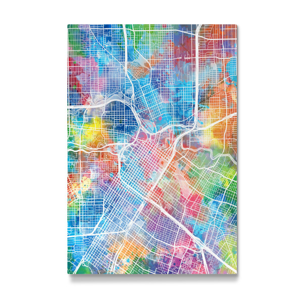 Galerie-Print "Houston map watercolor" 30x20 cm artboxONE