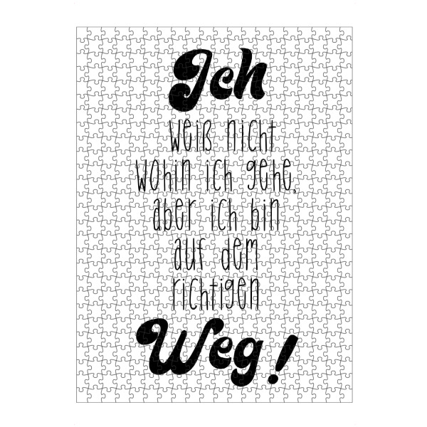 Puzzle Ravensburger "Der richtige Weg" artboxONE - Typografie,Reise,Für Kinder,Schwarzweiß,Lustig