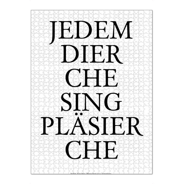 Puzzle Ravensburger "Jedem Dierche sing Pläsierche" artboxONE - Städte / Köln,Typografie,Menschen,Schwarzweiß,Lustig