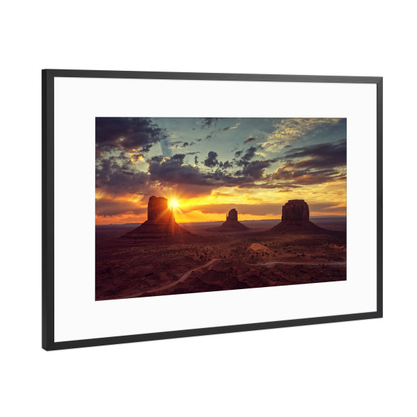 Poster mit Rahmen Schwarz (Metallic) "Monument Valley, USA" artboxONE - Natur,Reise,Für Mama,Für Papa