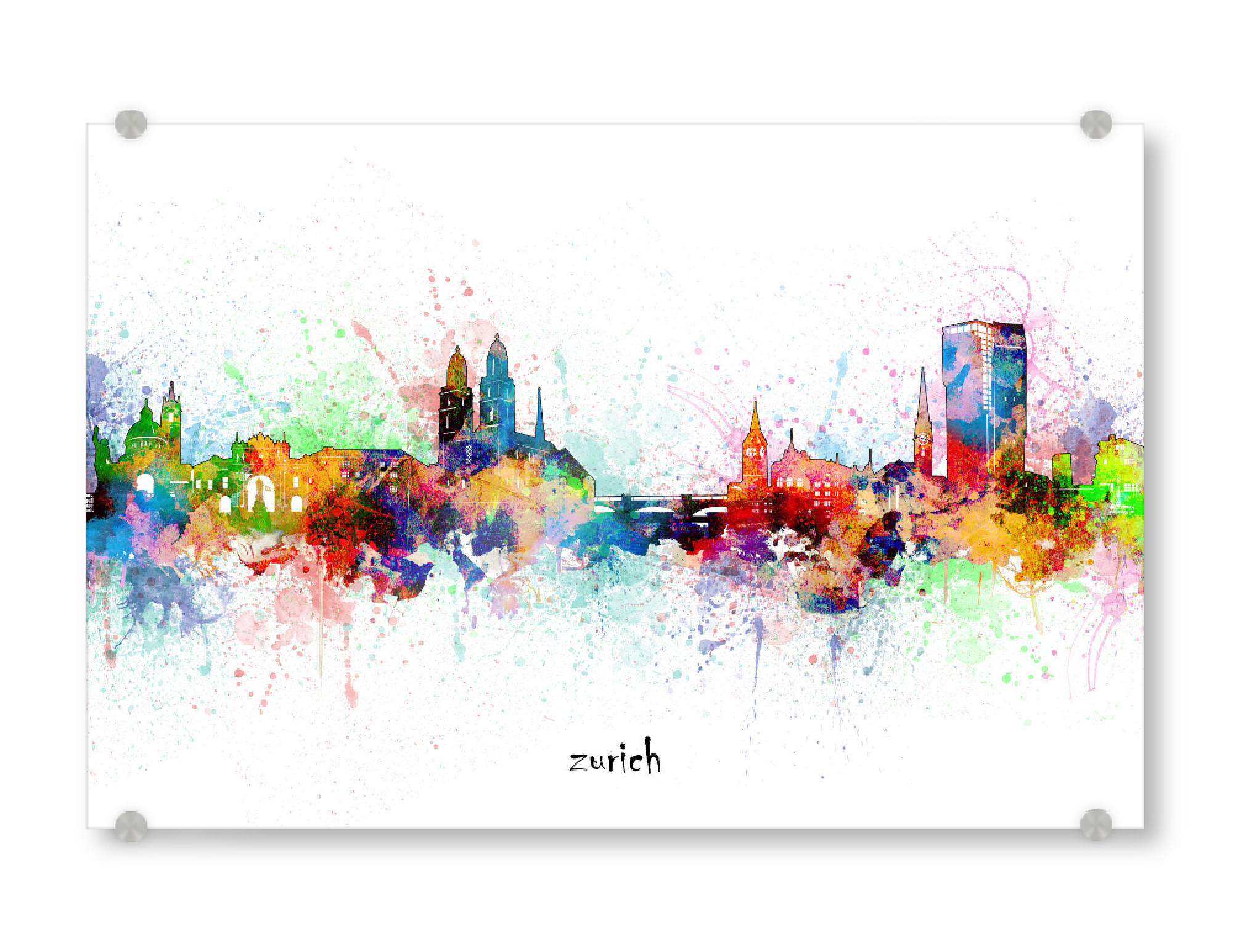 Acrylglasbild "Zurich skyline artistic" artboxONE - Städte,Städte / Zürich