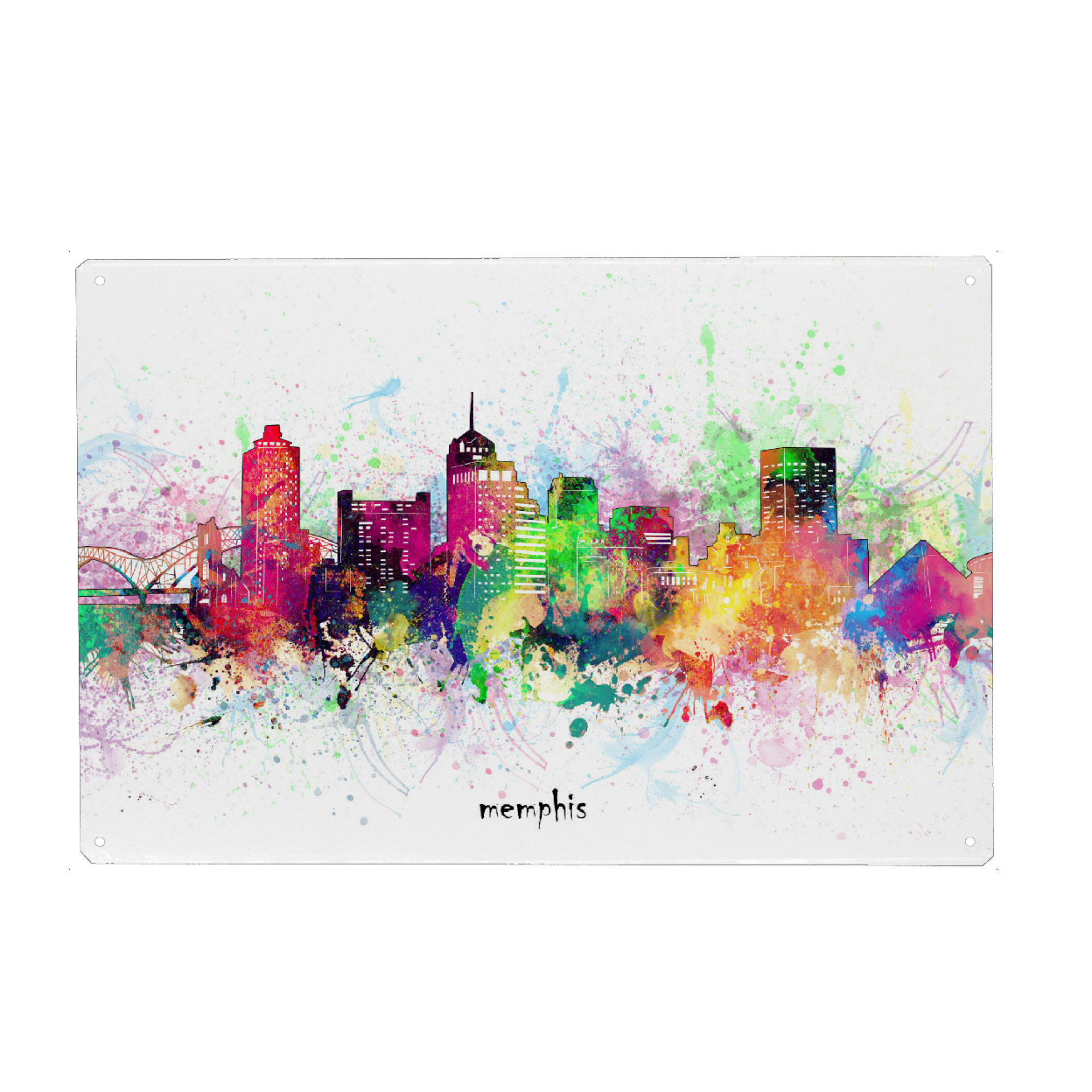 Holzbild "Memphis skyline artistic" artboxONE - Städte
